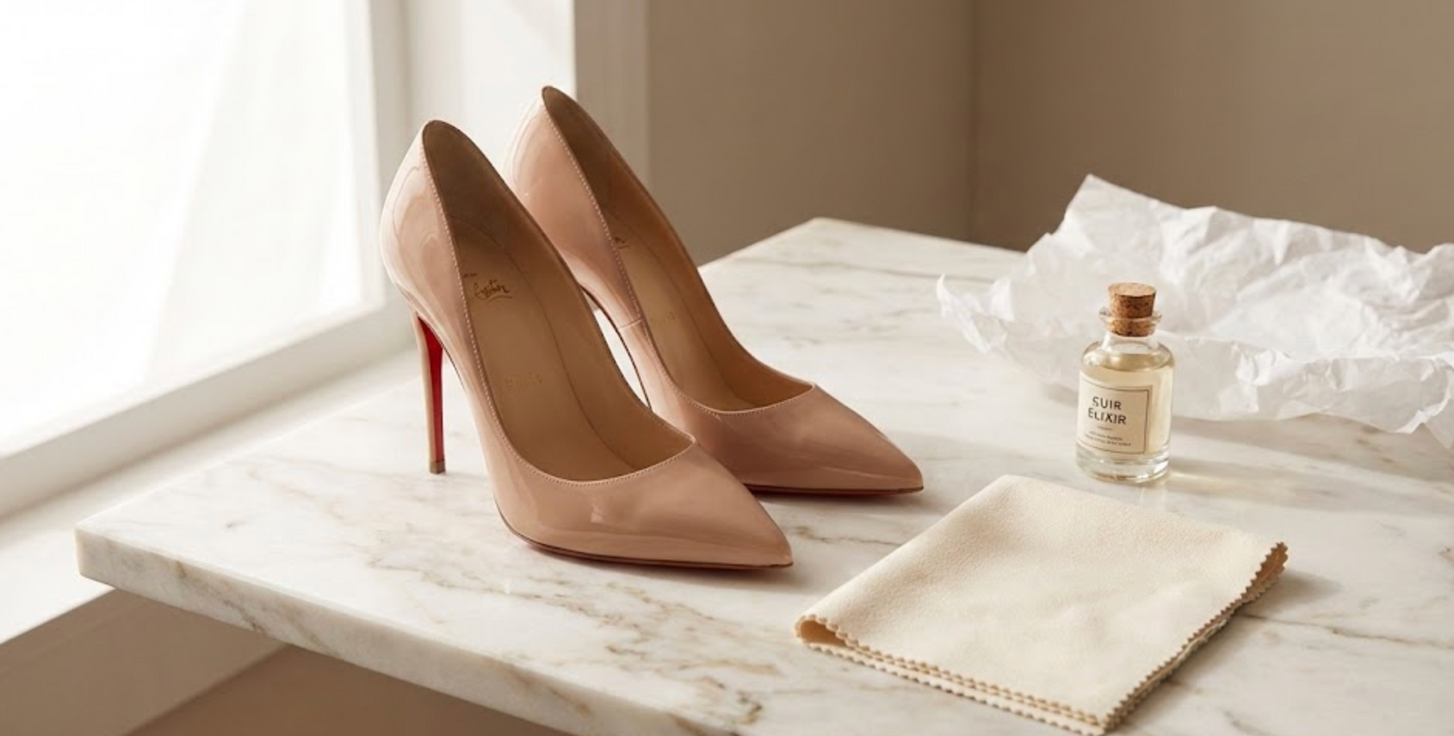 How to clean Christian Louboutin red sole heels pre-owned care guide Avantelle
