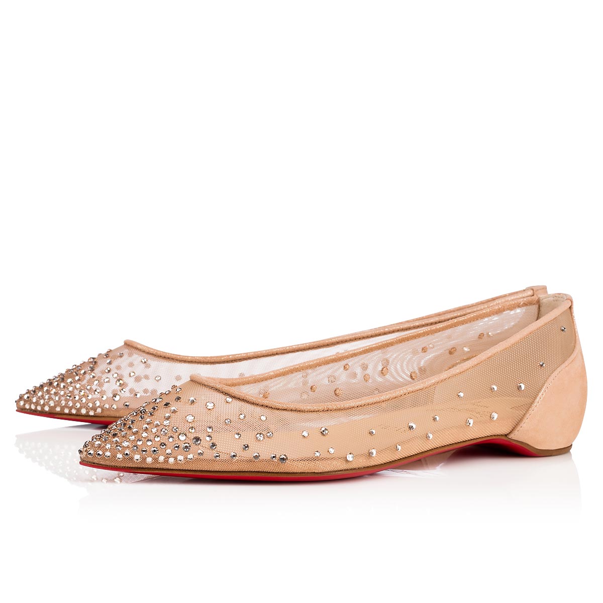 Christian Louboutin Follies Strass ballet flat in Light Silk