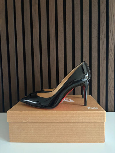 Christian Louboutin Pigalle 85 Black Patent Leather Heels