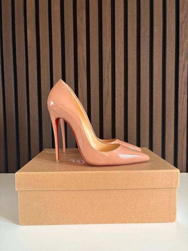 Christian Louboutin So Kate Nude Patent Leather Heels (EU 37.5 / UK 4.5)