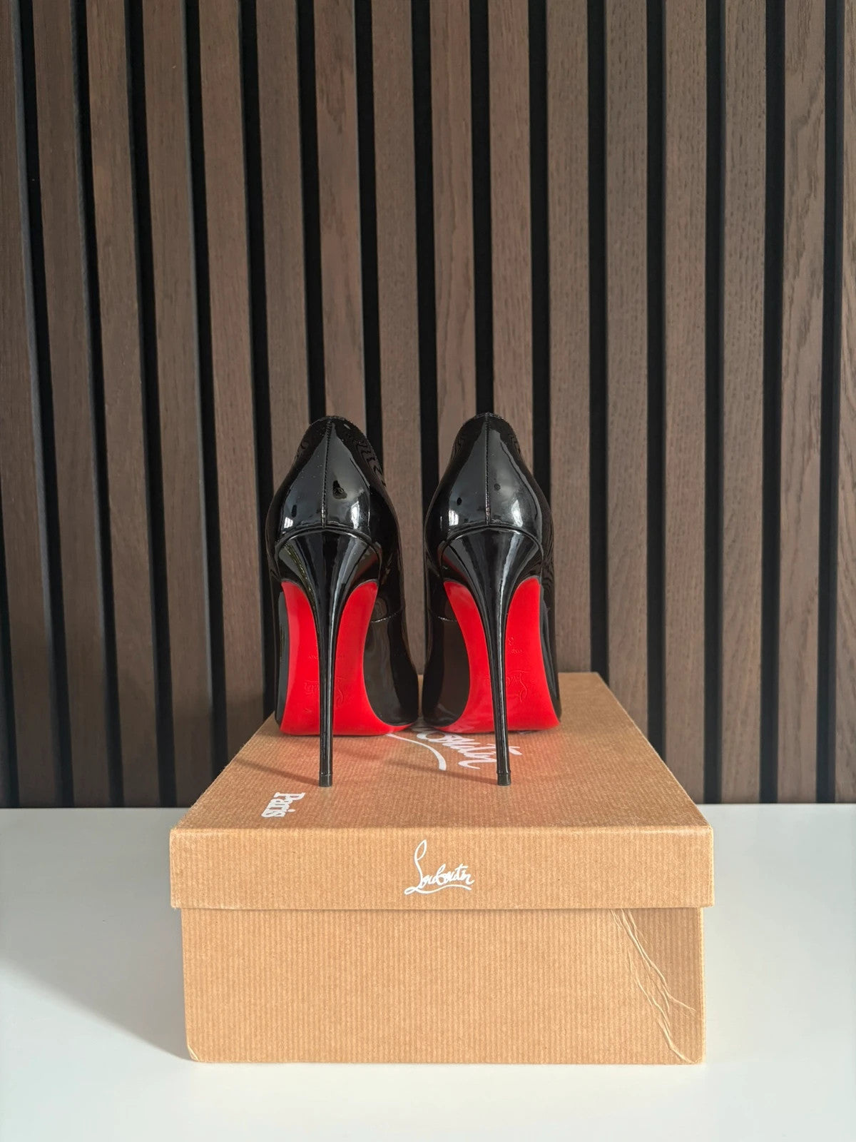 Christian Louboutin So Kate Black (image 4) Christian Louboutin So Kate 120 Black Patent Leather Heels - red sole detail