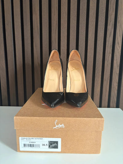 Christian Louboutin So Kate 120 Black Patent Leather Heels