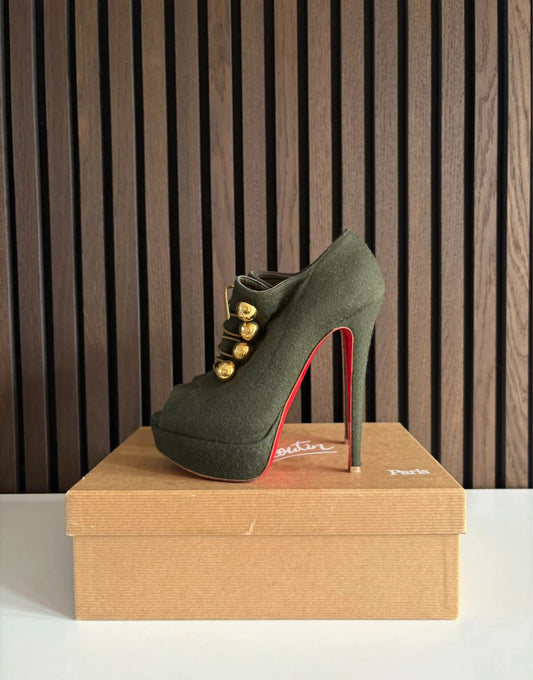 Christian Louboutin Flannel Loubout Dark Green