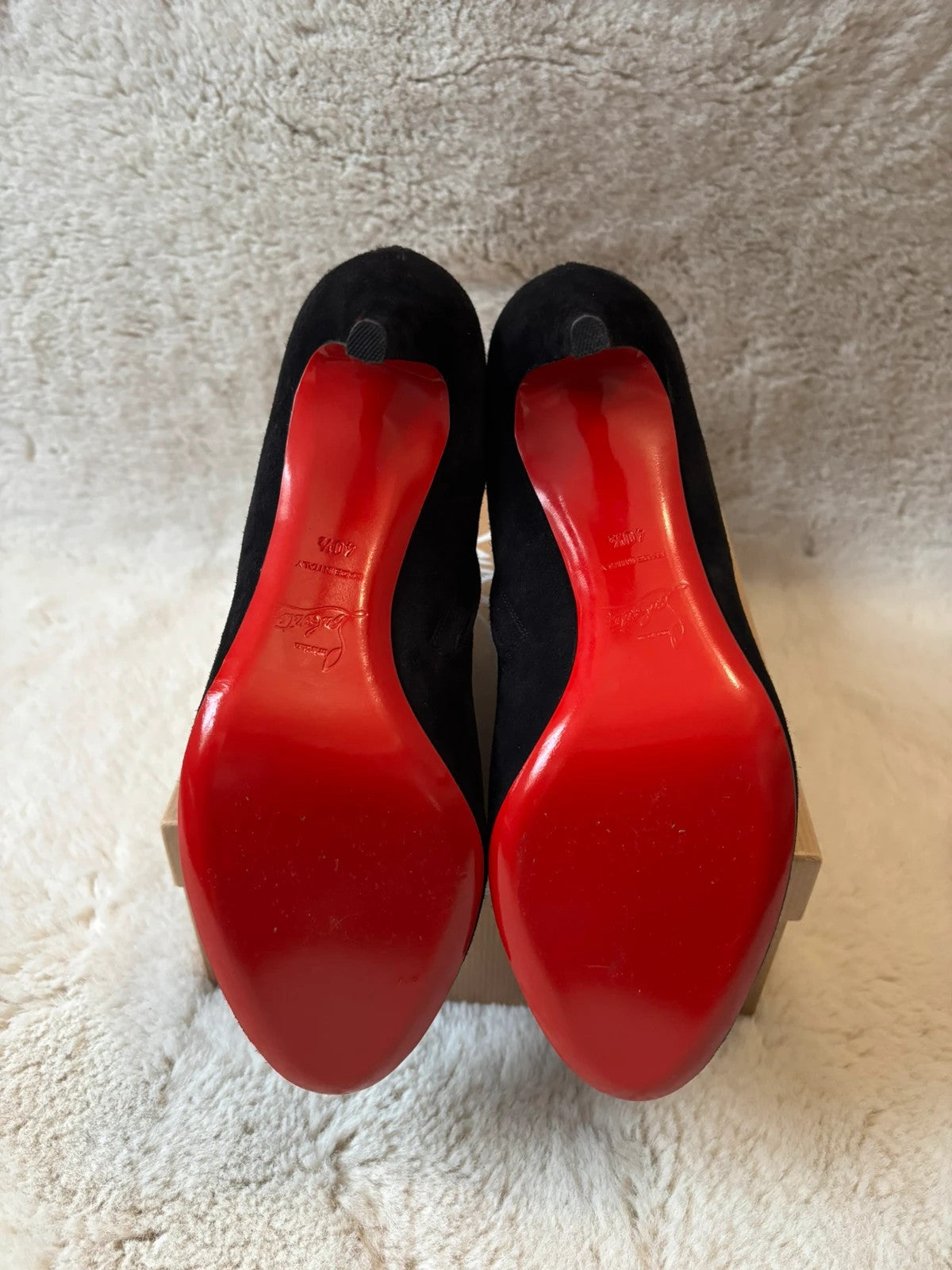 Christian Louboutin So Kate Booty Navy (image 6) Christian Louboutin So Kate Booty 120 Navy Suede Ankle Boots - additional view 6