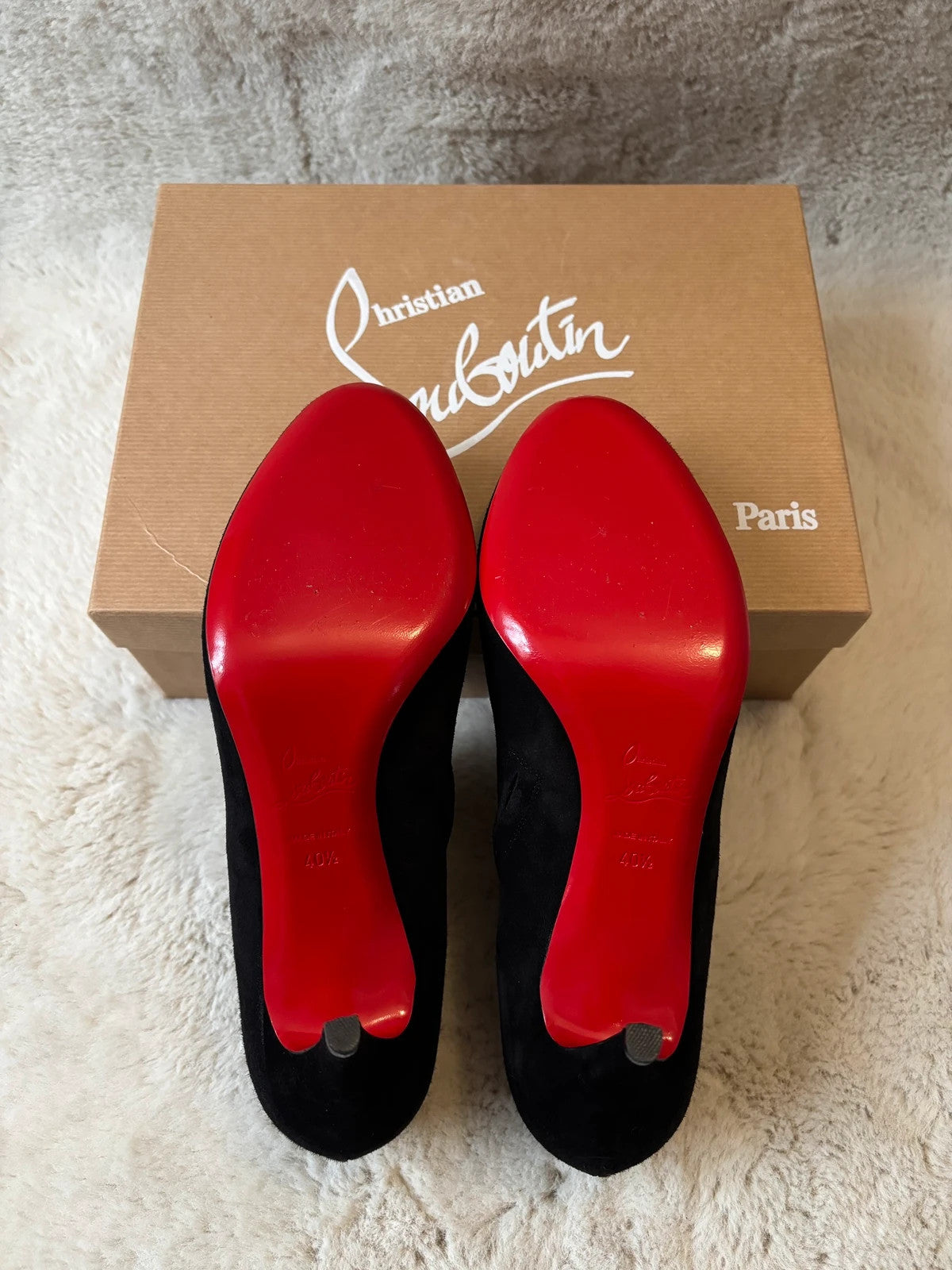Christian Louboutin So Kate Booty Navy (image 7) Christian Louboutin So Kate Booty 120 Navy Suede Ankle Boots - additional view 7