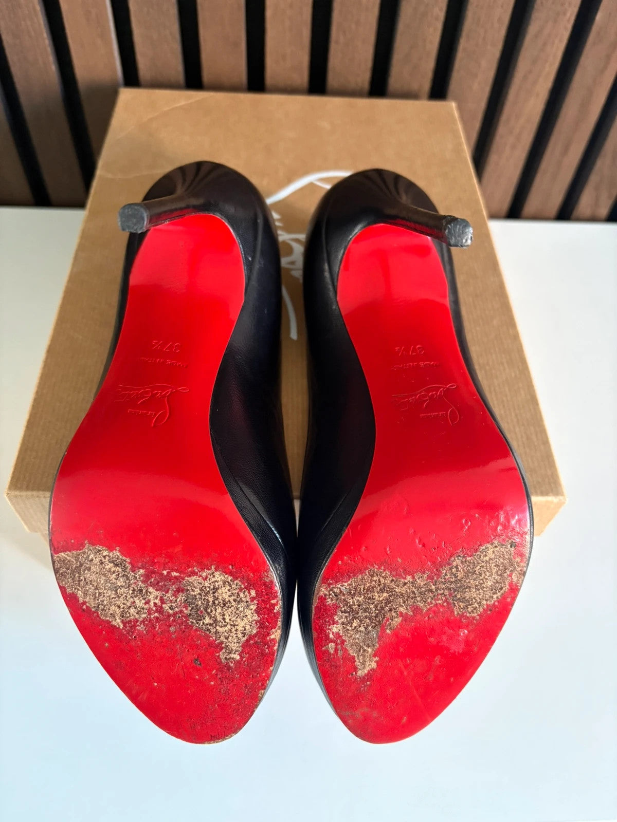 Christian Louboutin Fifi Black (image 6) Christian Louboutin Fifi 100 Black Patent Leather Heels - additional view 6