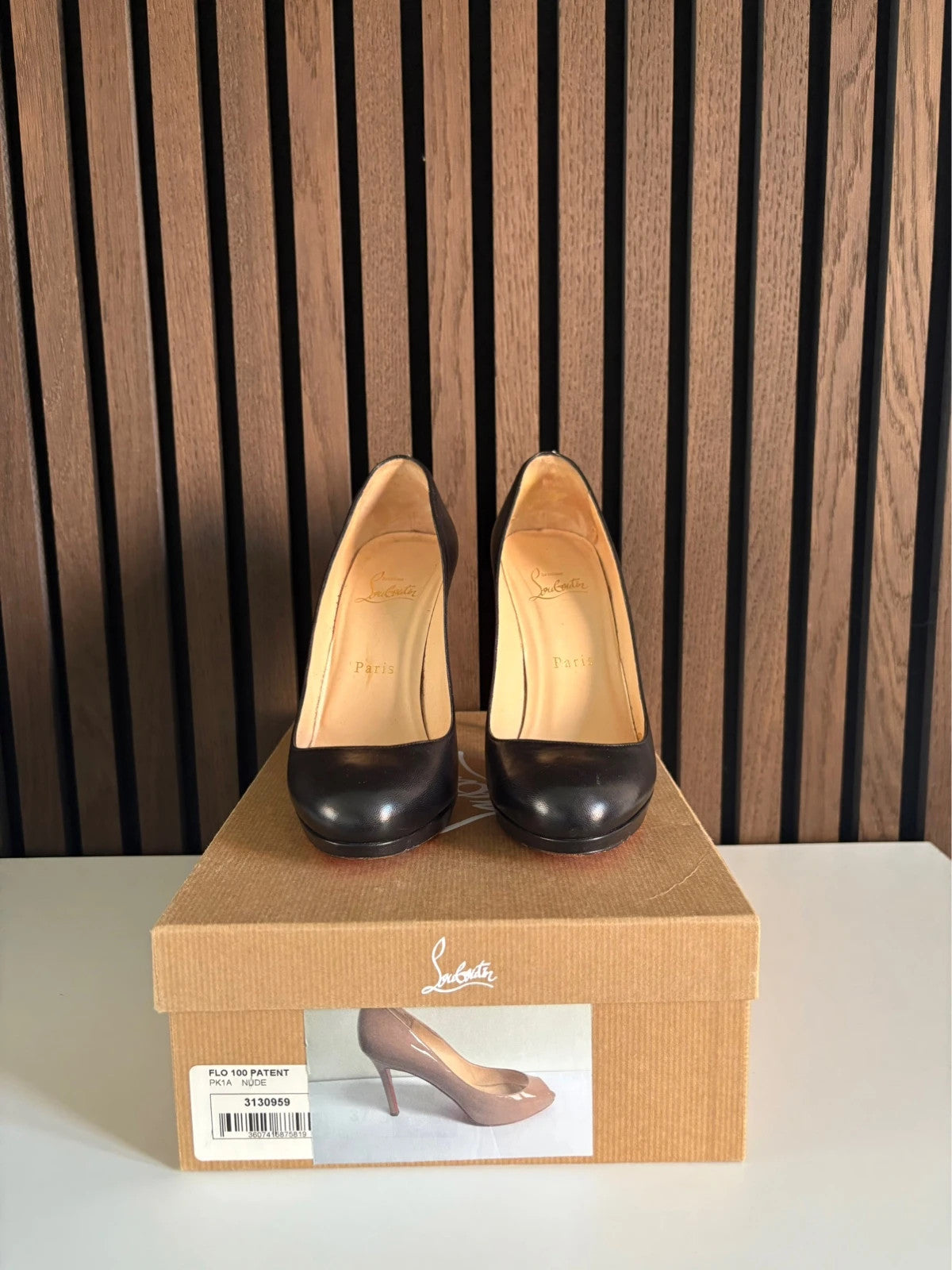 Christian Louboutin Fifi Black (image 2) Christian Louboutin Fifi 100 Black Patent Leather Heels - alternate angle