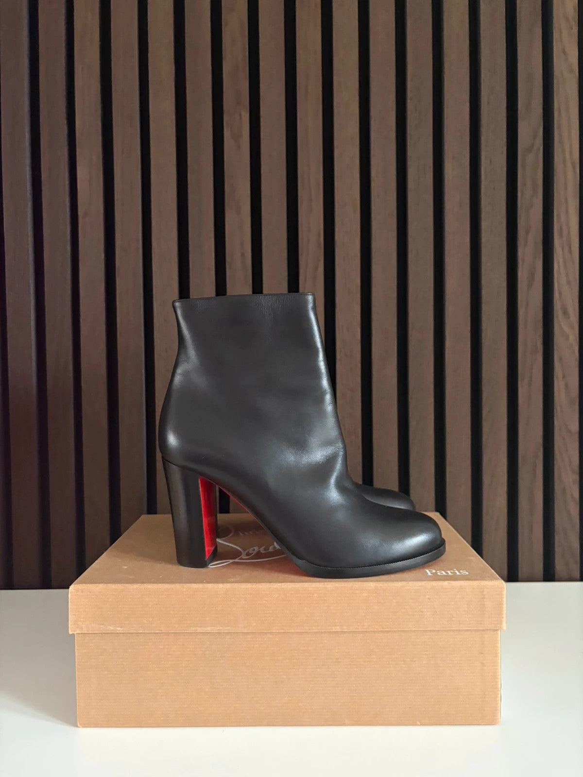 Christian Louboutin Adox Red (image 3) Christian Louboutin Adox 85 Red Leather Boots - detail view