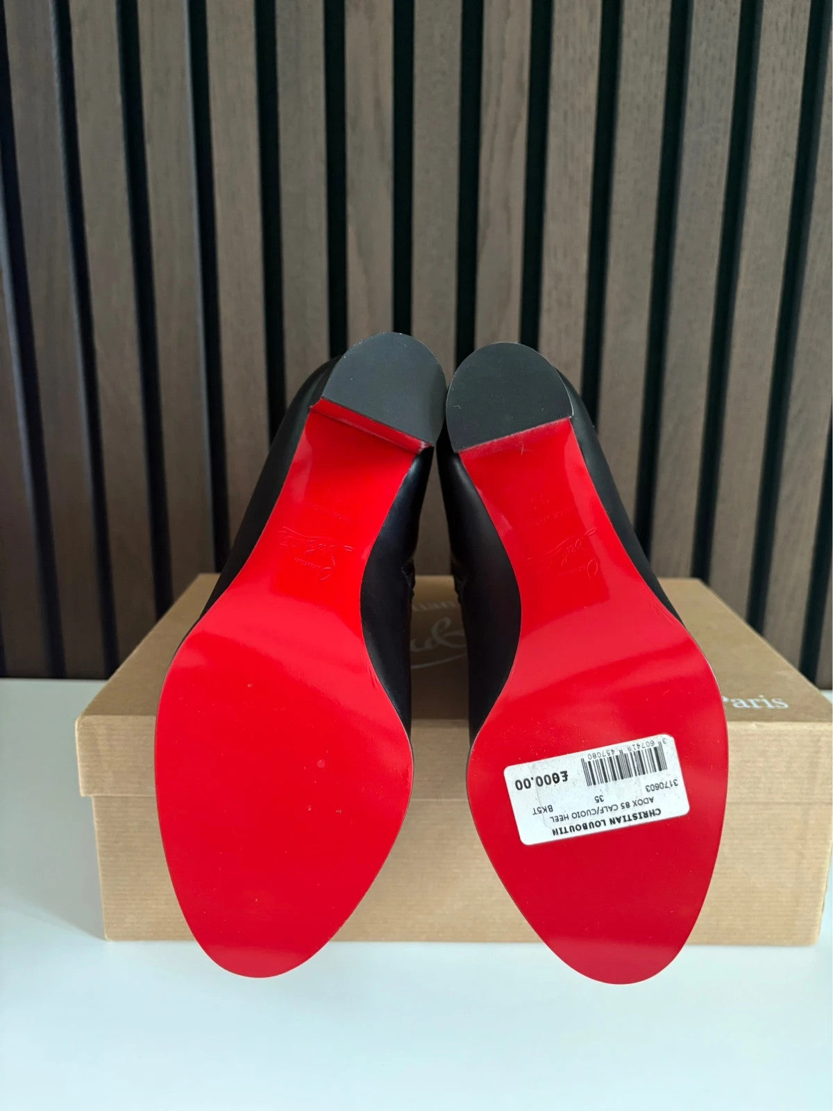 Christian Louboutin Adox Red (image 5) Christian Louboutin Adox 85 Red Leather Boots - heel and construction