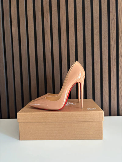 Christian Louboutin So Kate 120 Nude Patent Leather Heels