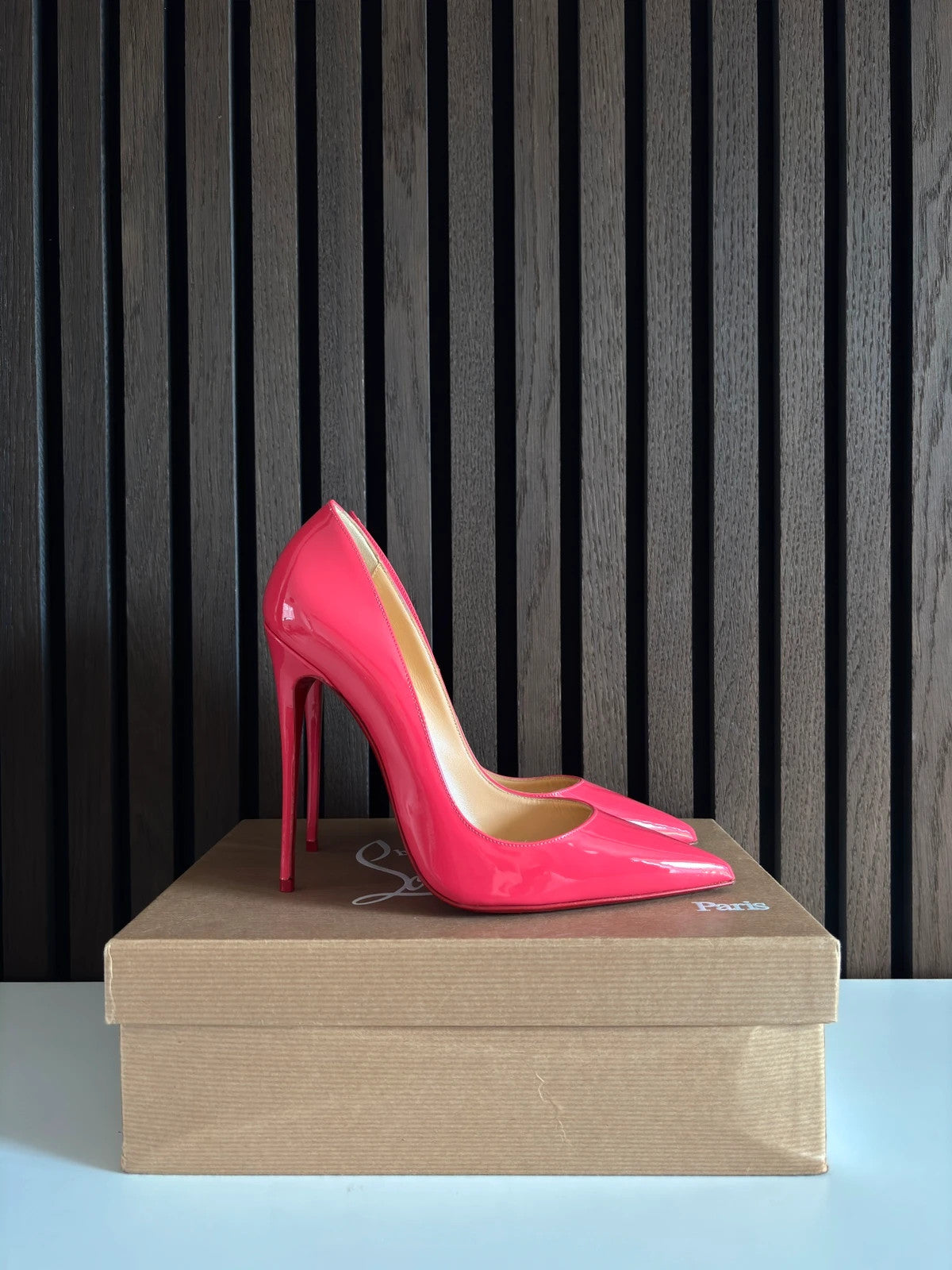 Christian Louboutin So Kate Pink (image 2) Christian Louboutin So Kate 120 Pink Patent Leather Heels - alternate angle