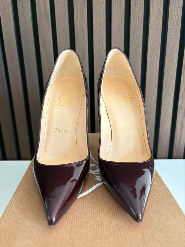 Christian Louboutin So Kate 120 Burgundy Patent Leather Heels UK 3 EU 36 - Detail