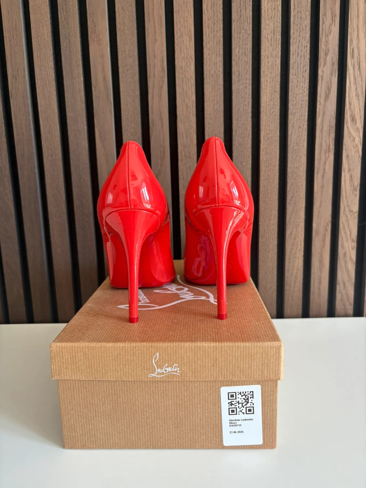 Christian Louboutin Pigalle Red (image 3) Christian Louboutin Pigalle 100 Red Patent Leather Heels - detail view