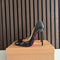 Christian Louboutin Pigalle 100 Black Patent Leather Heels