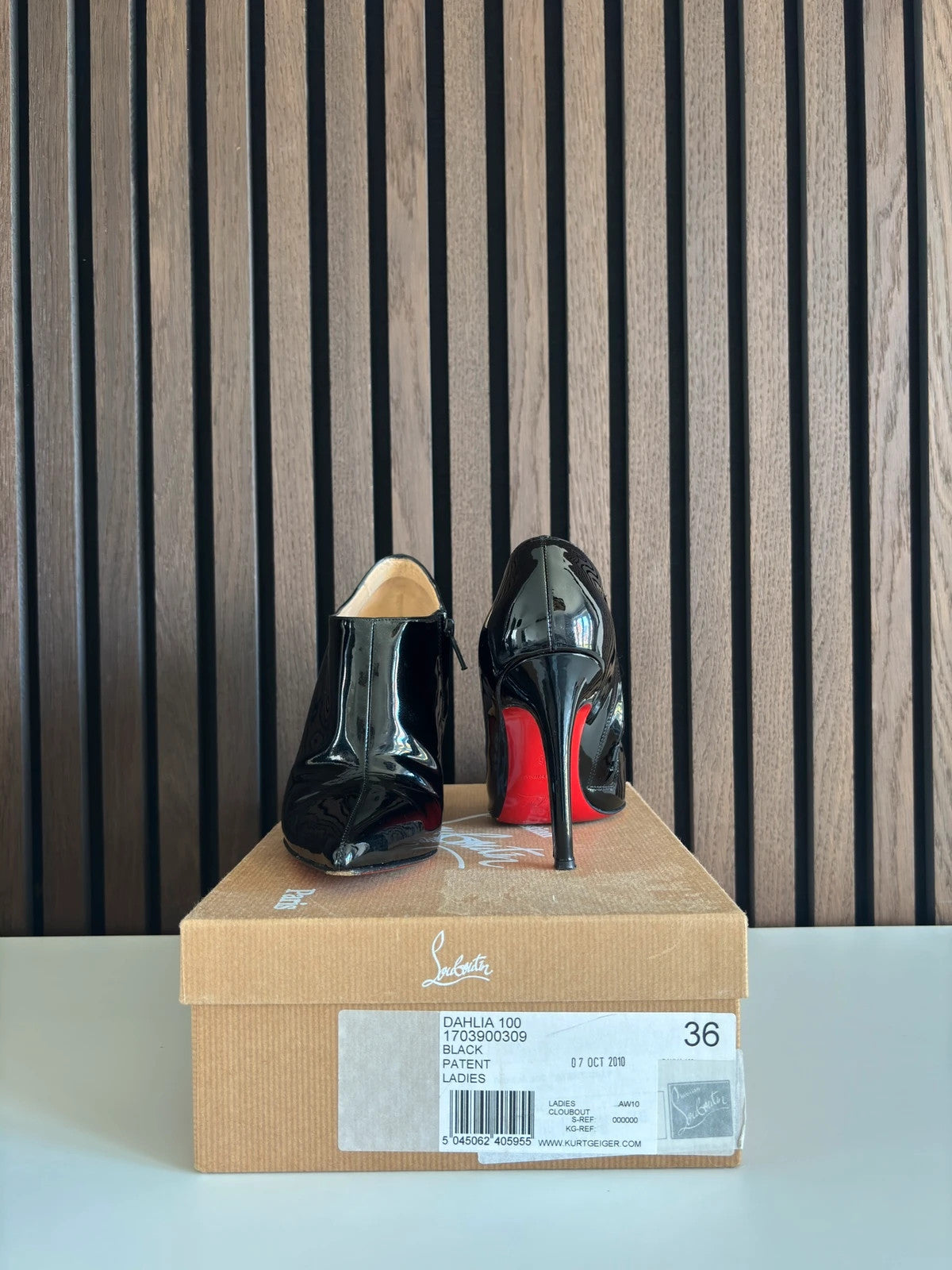 Christian Louboutin Dahlia Black (image 10) Christian Louboutin Dahlia 100 Black Patent Leather Ankle Boots - additional view 10