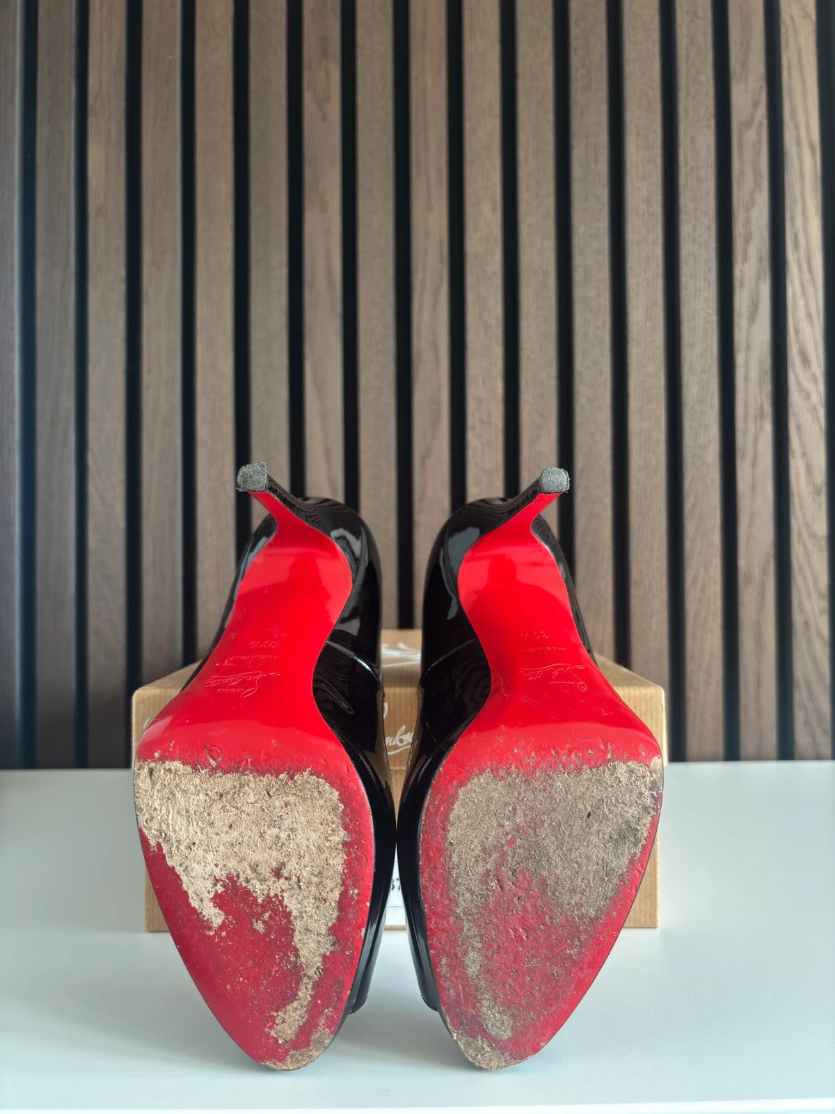 Christian Louboutin Yolanda Black (image 6) Christian Louboutin Yolanda 120 Black Patent Leather Heels - additional view 6