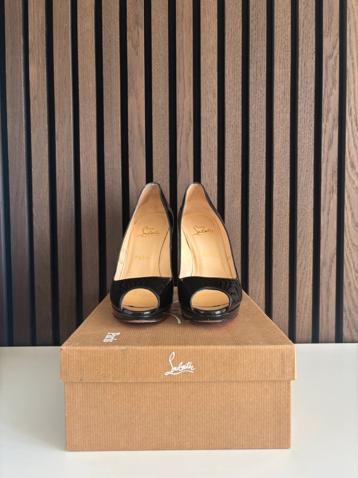 Christian Louboutin Yolanda Black (image 4) Christian Louboutin Yolanda 120 Black Patent Leather Heels - red sole detail