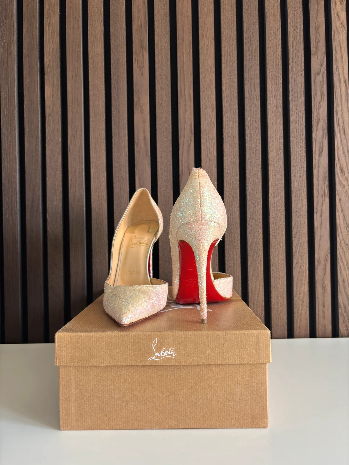 Christian Louboutin Iriza Red (image 3) Christian Louboutin Iriza 100 Red Patent Leather Heels - detail view