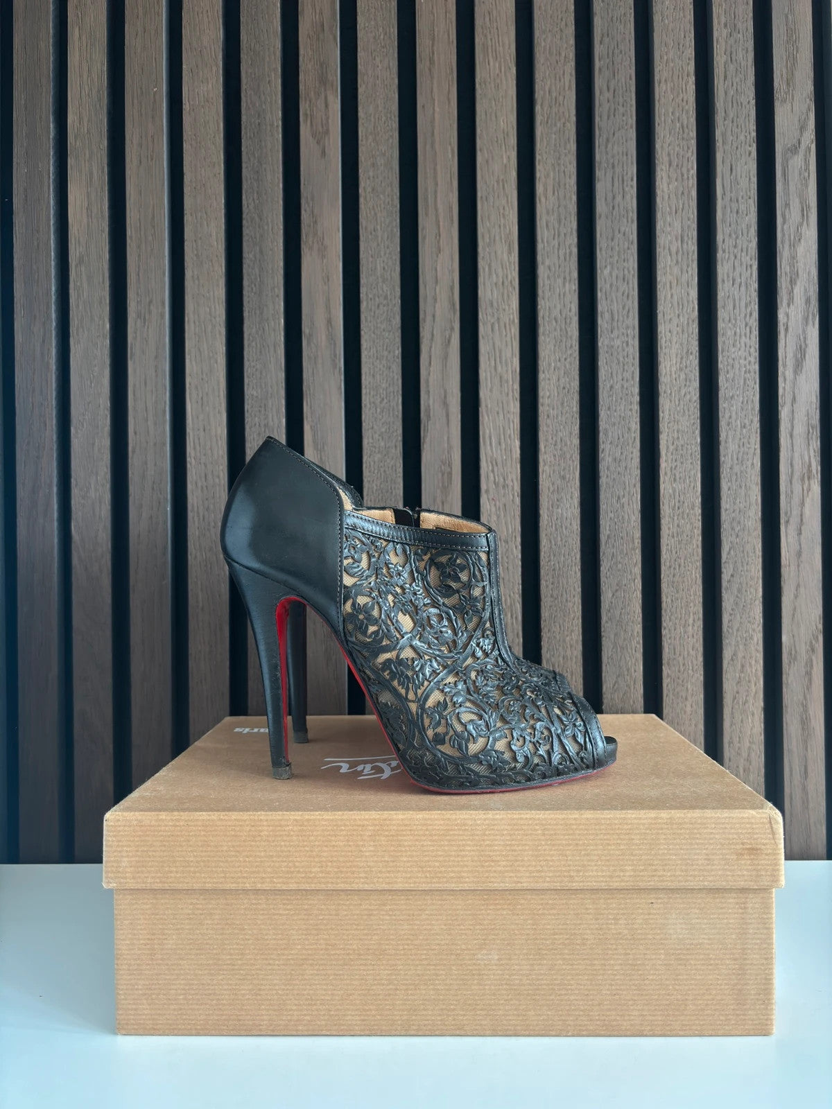 Christian Louboutin Pampas Black (image 2) Christian Louboutin Pampas Black Leather Ankle Boots - alternate angle