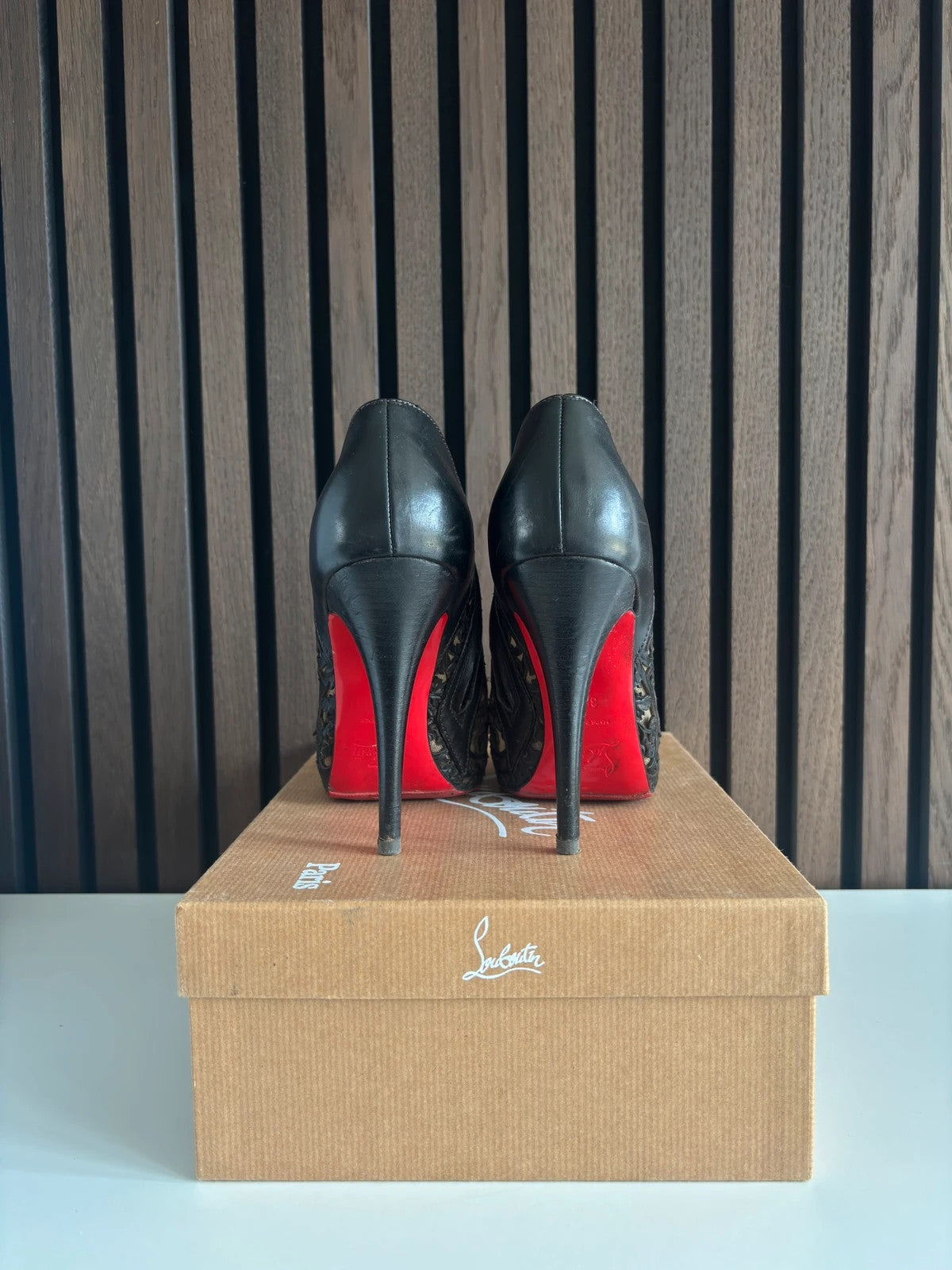 Christian Louboutin Pampas Black (image 4) Christian Louboutin Pampas Black Leather Ankle Boots - red sole detail