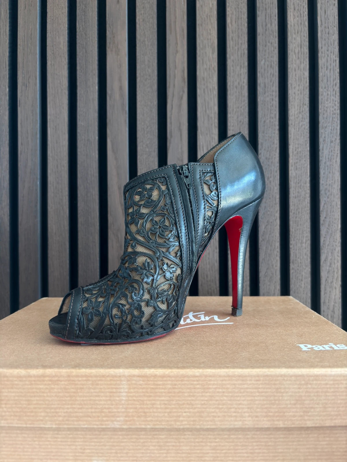 Christian Louboutin Pampas Black (image 7) Christian Louboutin Pampas Black Leather Ankle Boots - additional view 7