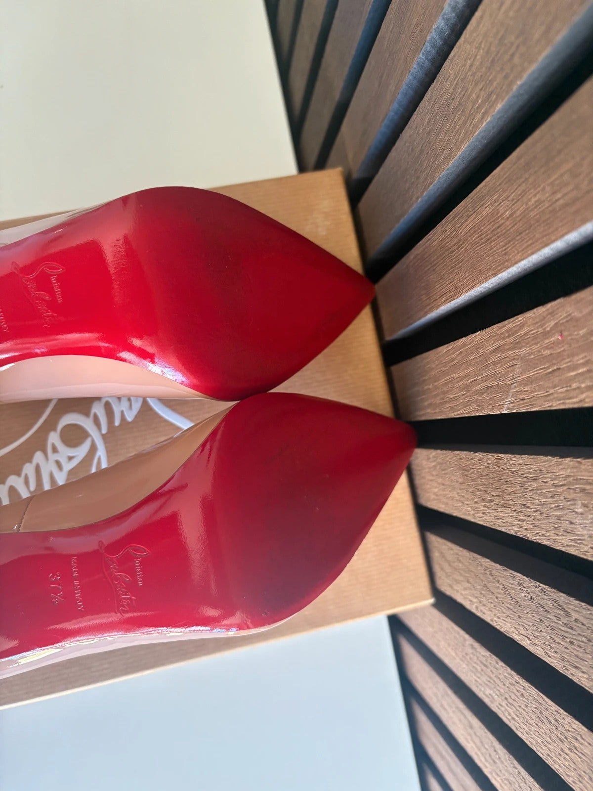 Christian Louboutin So Kate Nude (image 6) Christian Louboutin So Kate 120 Nude Patent Leather Heels - additional view 6