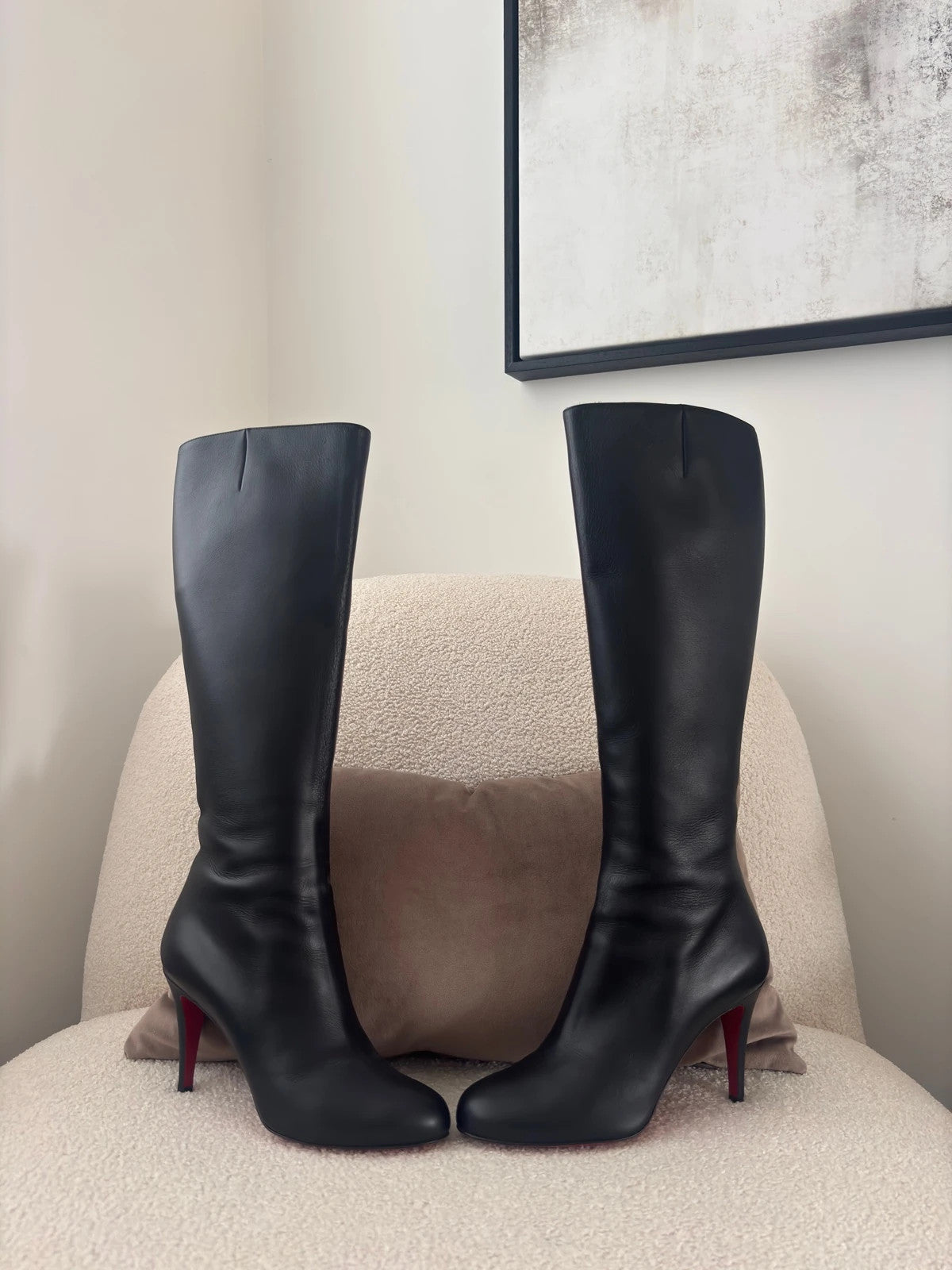 Christian Louboutin Babel Black (image 6) Christian Louboutin Babel 85 Black Leather Boots - additional view 6