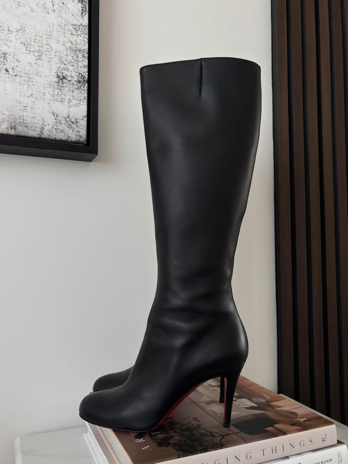 Christian Louboutin Babel Black (image 7) Christian Louboutin Babel 85 Black Leather Boots - additional view 7
