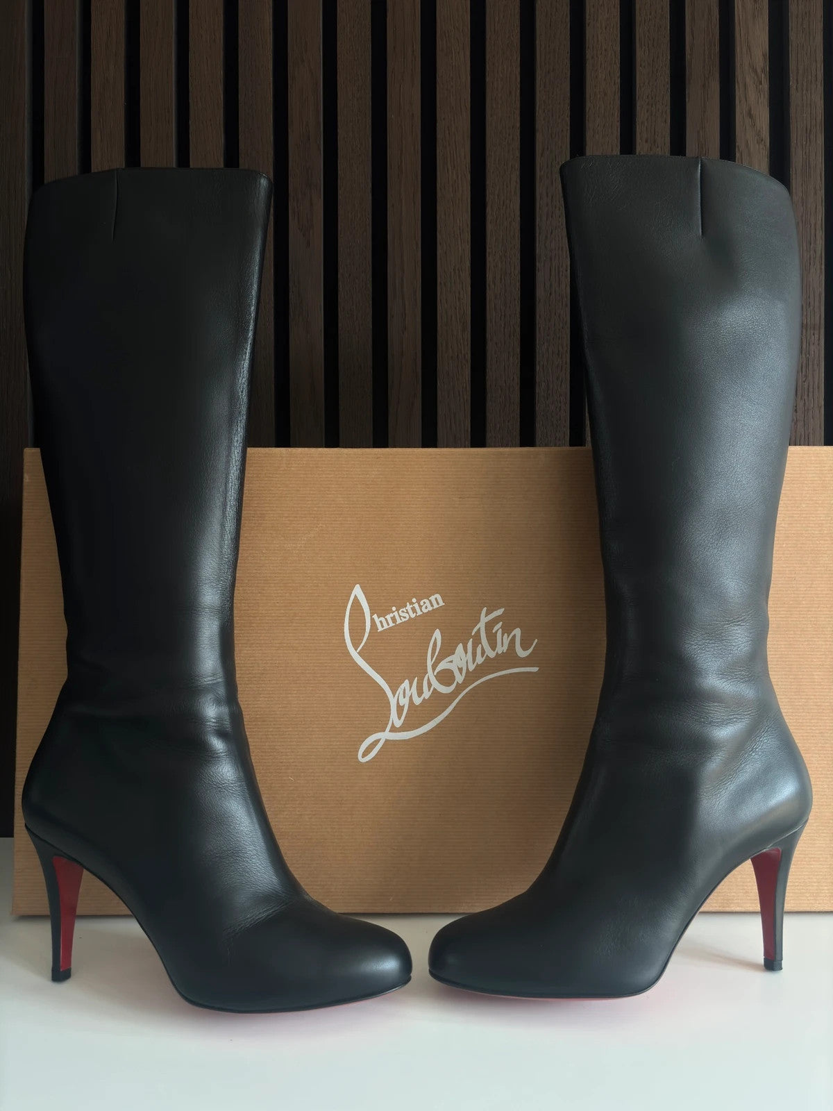 Christian Louboutin Babel Black (image 10) Christian Louboutin Babel 85 Black Leather Boots - additional view 10