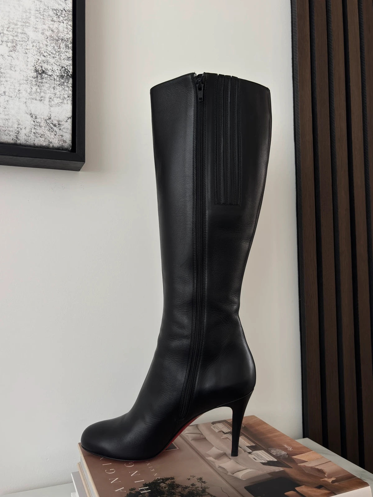Christian Louboutin Babel Black (image 8) Christian Louboutin Babel 85 Black Leather Boots - additional view 8