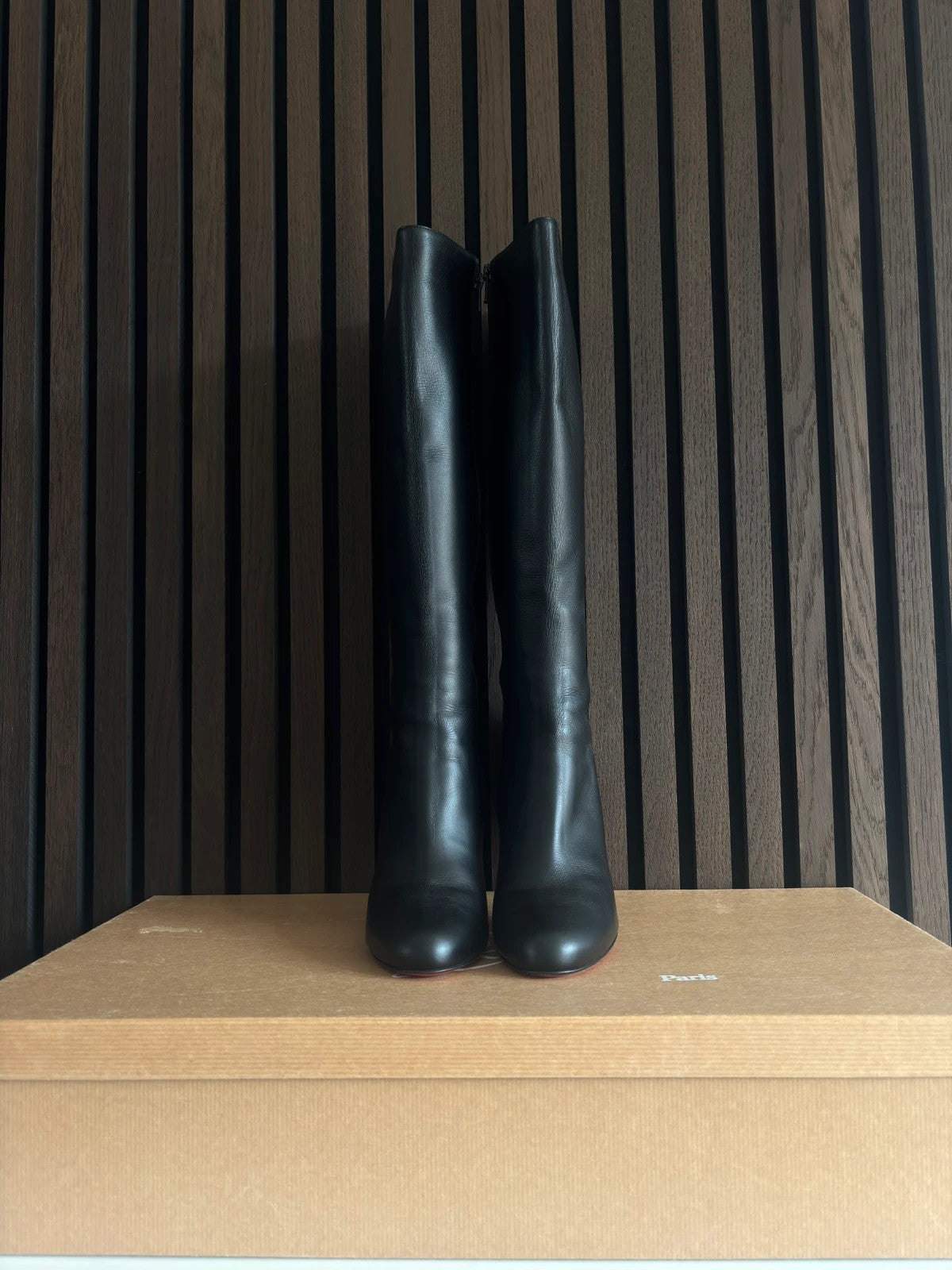 Christian Louboutin Babel Black (image 2) Christian Louboutin Babel 85 Black Leather Boots - alternate angle