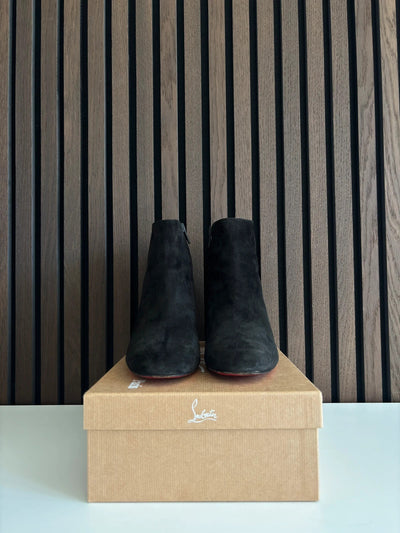 Christian Louboutin Black Suede Ankle Boots