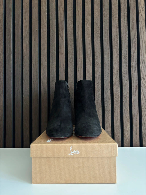 Christian Louboutin Black Suede Ankle Boots - Detail