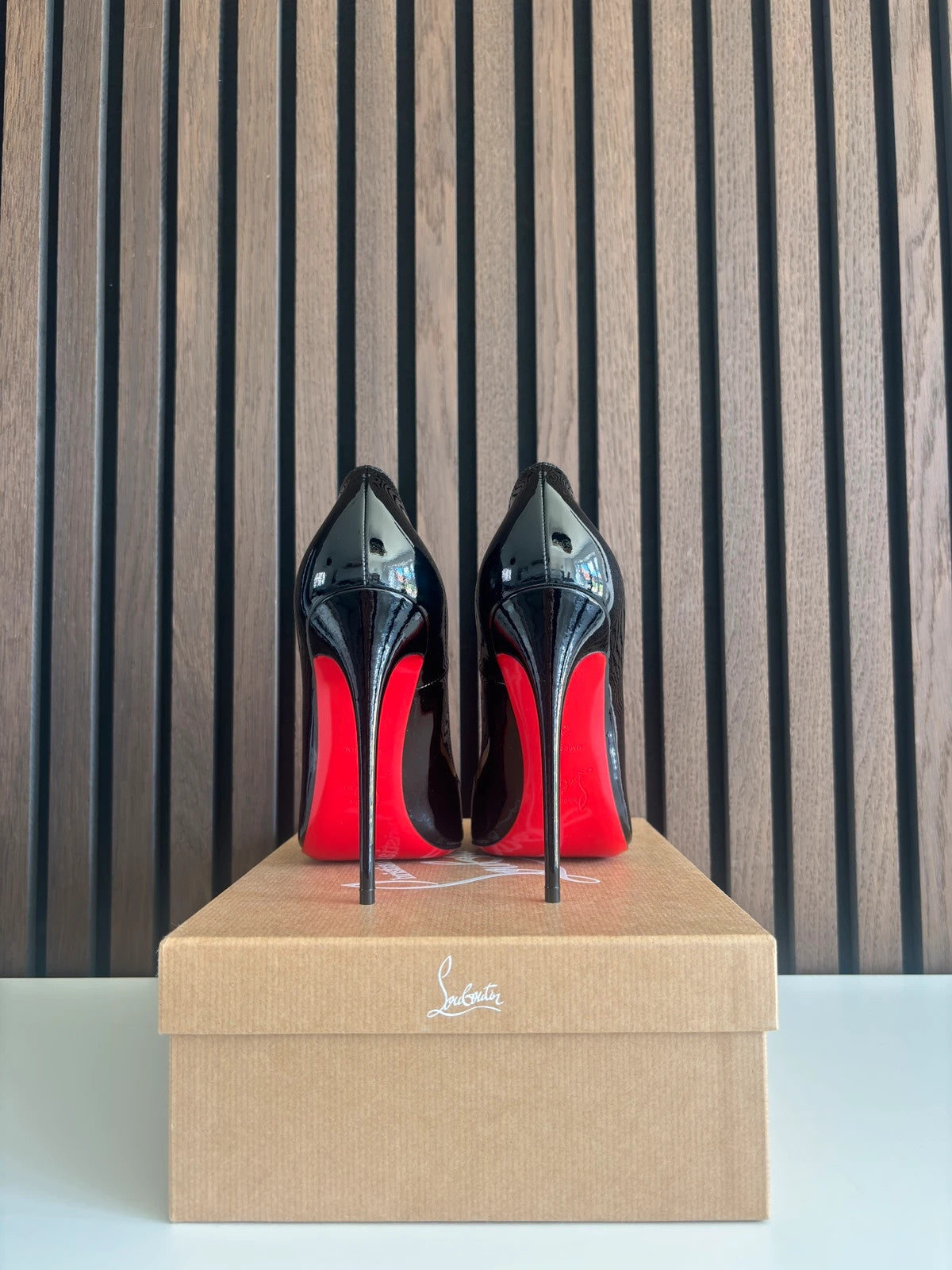 Christian Louboutin So Kate Black (image 4) Christian Louboutin So Kate 120 Black Patent Leather Heels - red sole detail