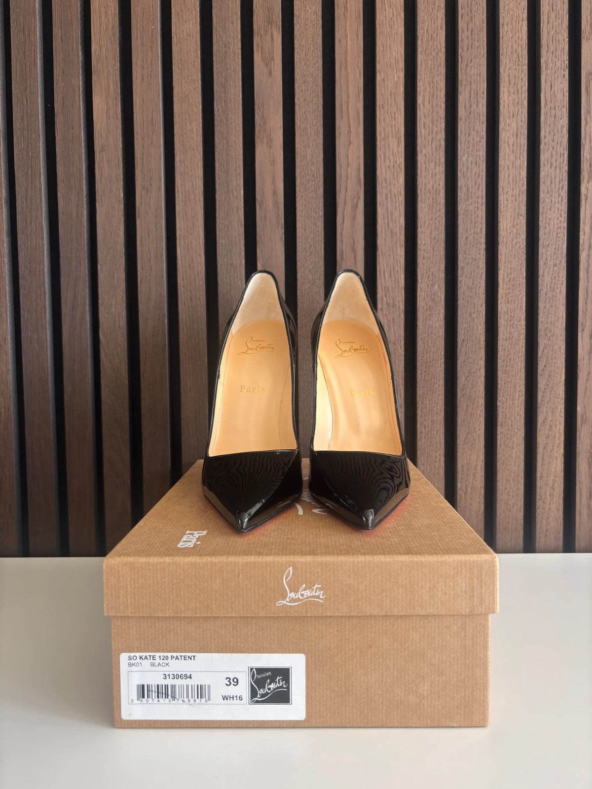Christian Louboutin So Kate Black (image 5) Christian Louboutin So Kate 120 Black Patent Leather Heels - heel and construction