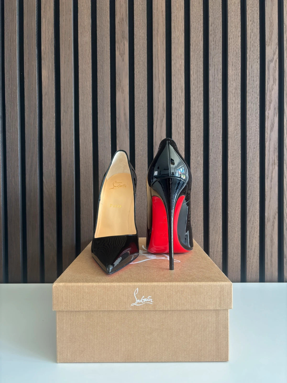 Christian Louboutin So Kate Black (image 3) Christian Louboutin So Kate 120 Black Patent Leather Heels - detail view