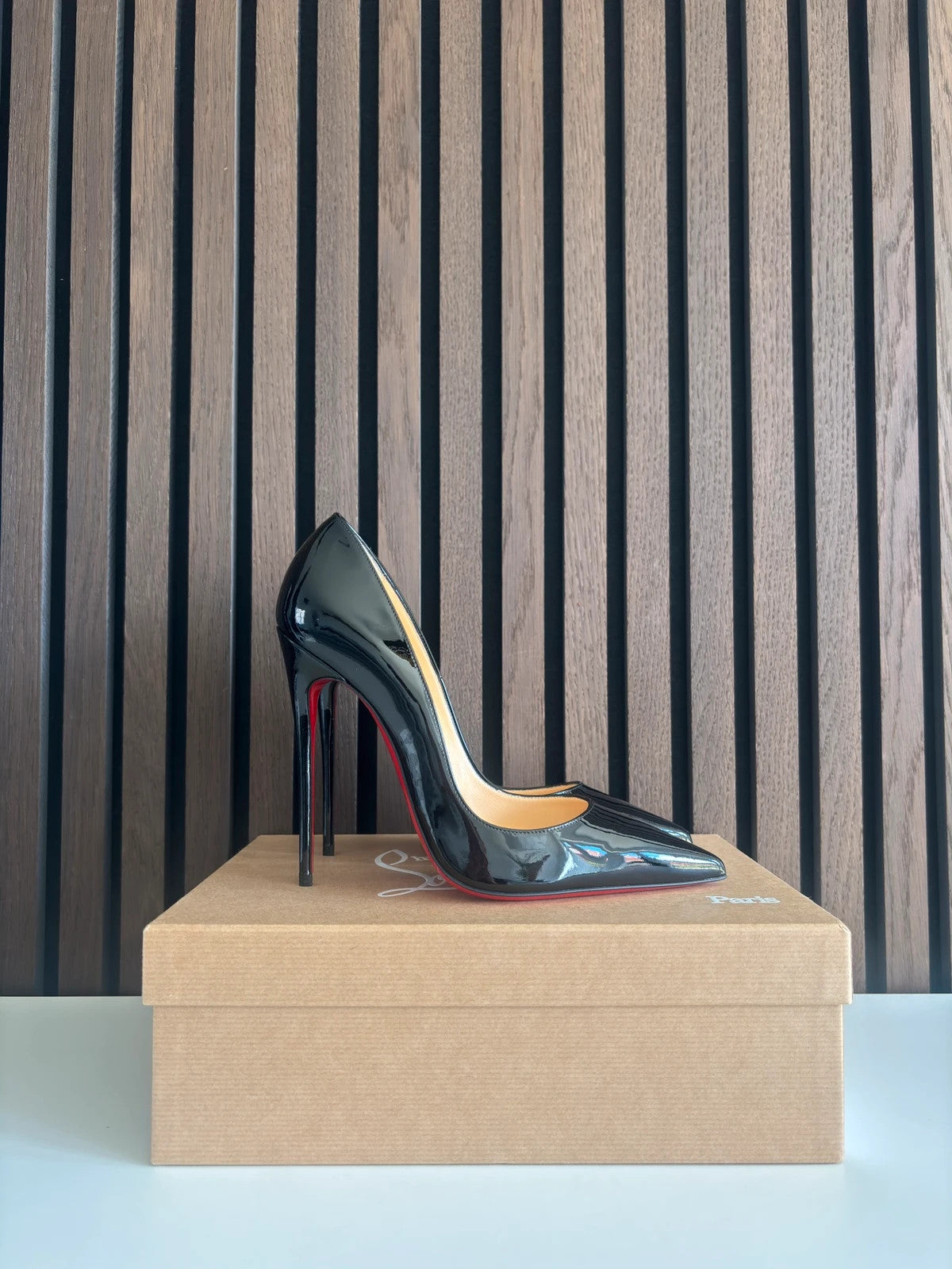 Christian Louboutin So Kate Black (image 2) Christian Louboutin So Kate 120 Black Patent Leather Heels - alternate angle