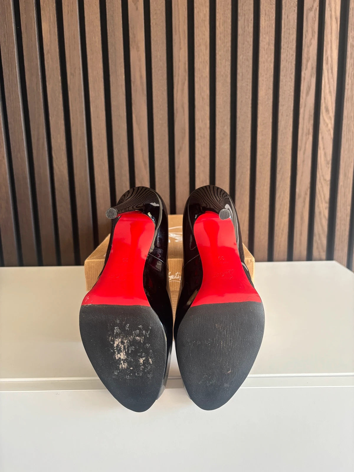 Christian Louboutin Very Prive Red (image 6) Christian Louboutin Very Prive 120 Red Patent Leather Heels - additional view 6