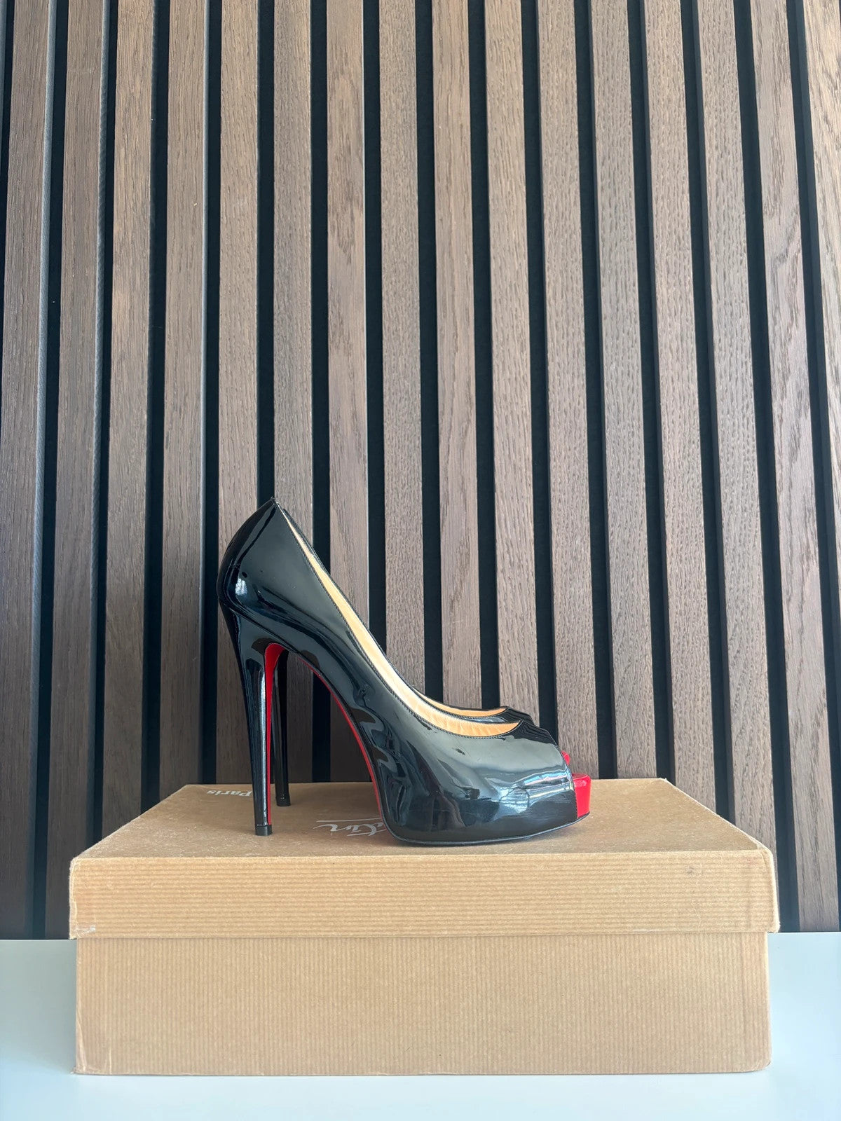 Christian Louboutin Very Prive Red (image 5) Christian Louboutin Very Prive 120 Red Patent Leather Heels - heel and construction