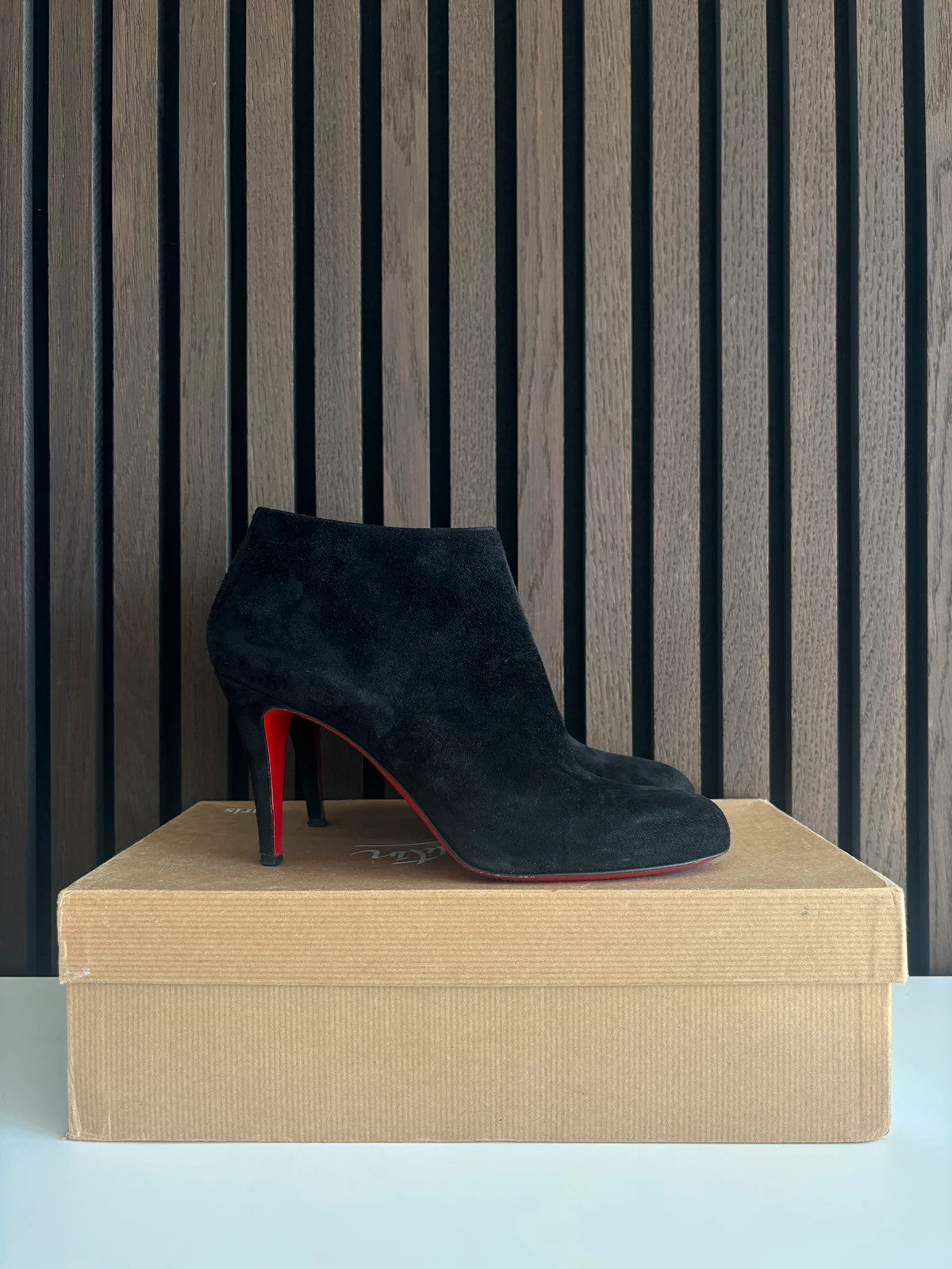 Christian Louboutin Eleanor Plume Black (image 6) Christian Louboutin Eleanor Plume Black Suede Ankle Boots - additional view 6
