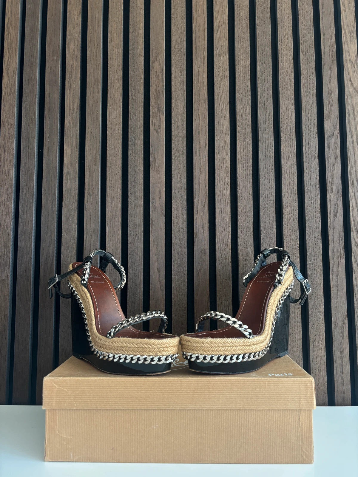Christian Louboutin Macarena Black (image 5) Christian Louboutin Macarena 120 Black Patent Leather Heels - heel and construction