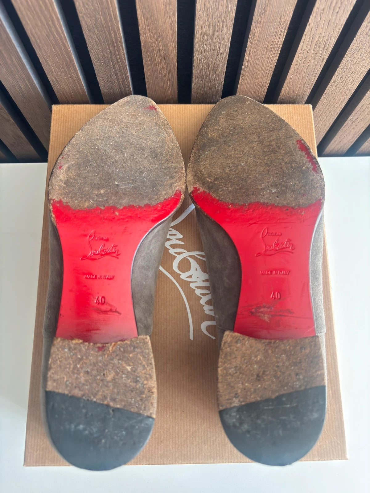 Christian Louboutin Women’s Pointed Grey (image 6) Christian Louboutin Women’s Pointed Grey Suede Heels - additional view 6