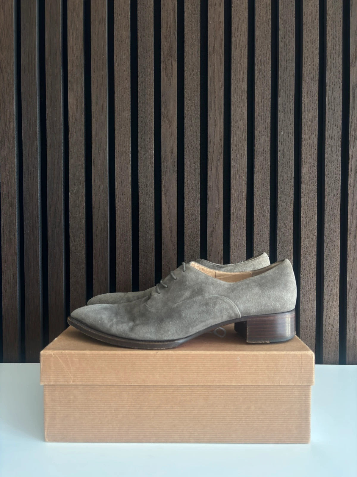 Christian Louboutin Women’s Pointed Grey (image 4) Christian Louboutin Women’s Pointed Grey Suede Heels - red sole detail