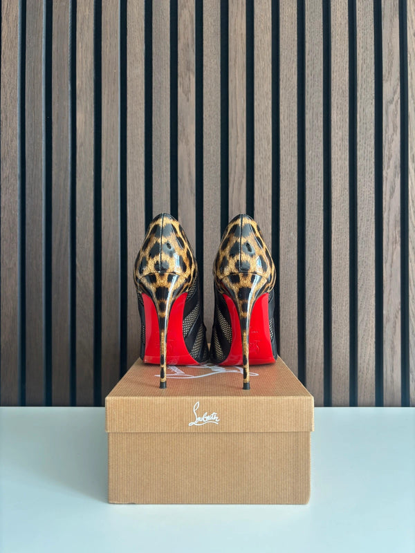 Christian Louboutin Bandy 100 Black Mesh Heels - Detail