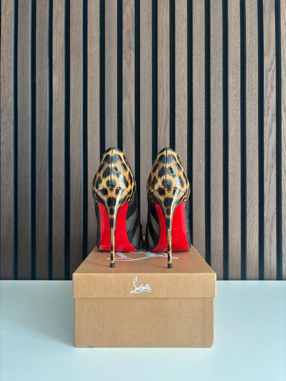 Christian Louboutin Bandy Black (image 2) Christian Louboutin Bandy 100 Black Mesh Heels - alternate angle