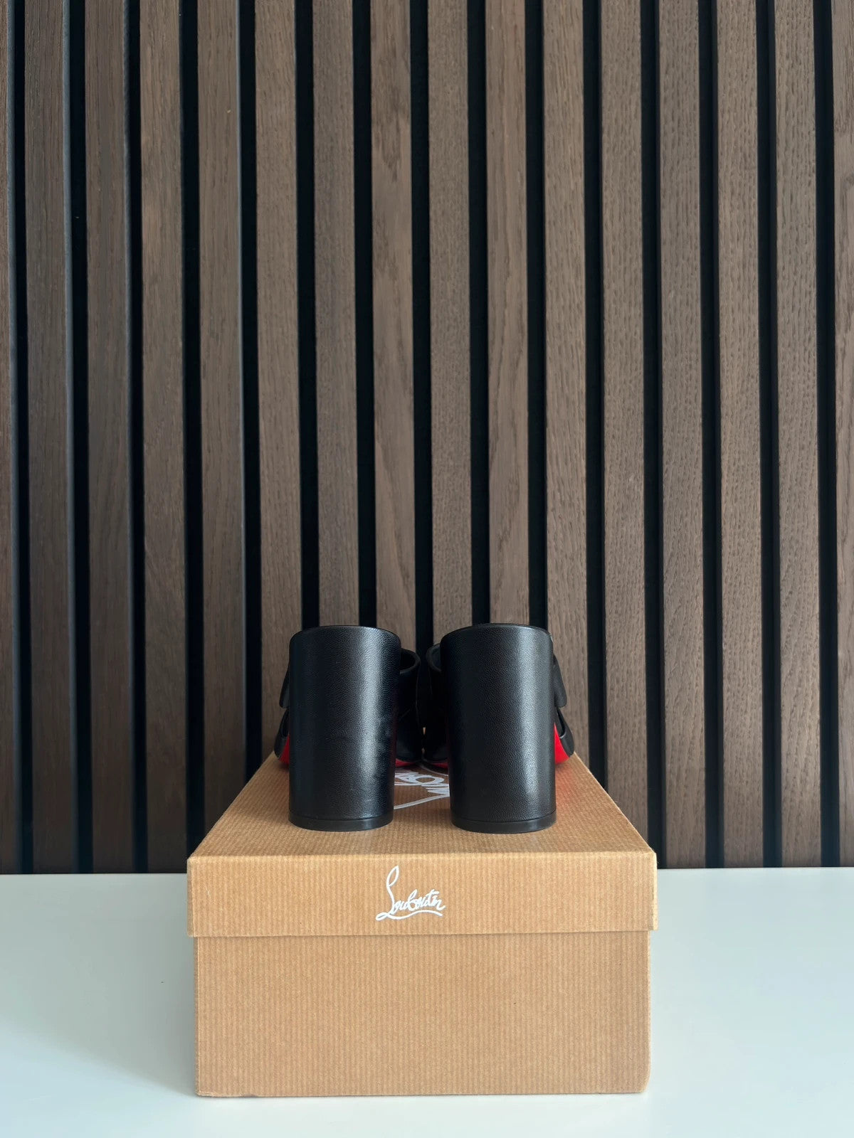 Christian Louboutin Dispo Club Black (image 5) Christian Louboutin Dispo Club Black Leather Heels - heel and construction