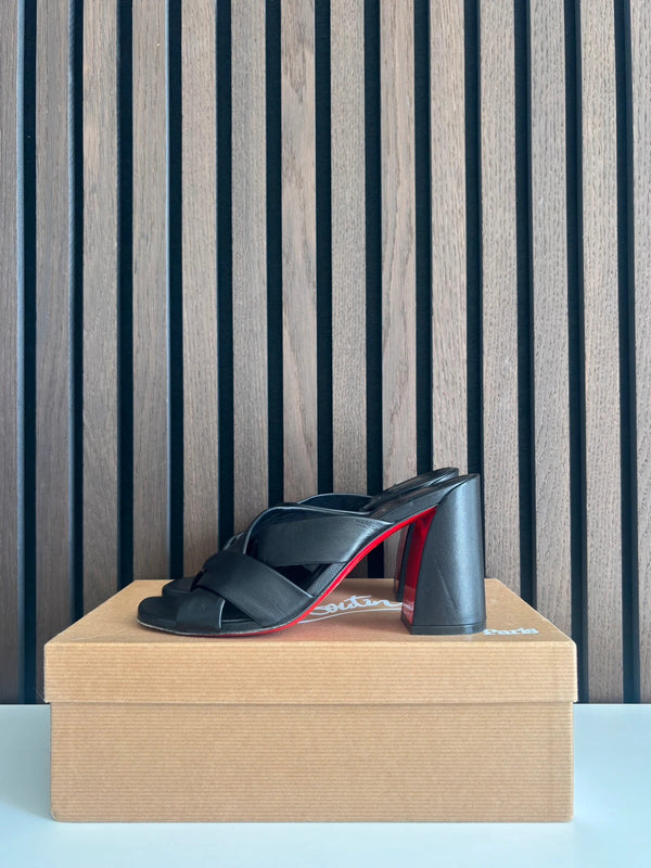 Christian Louboutin Dispo Club Black Leather Heels