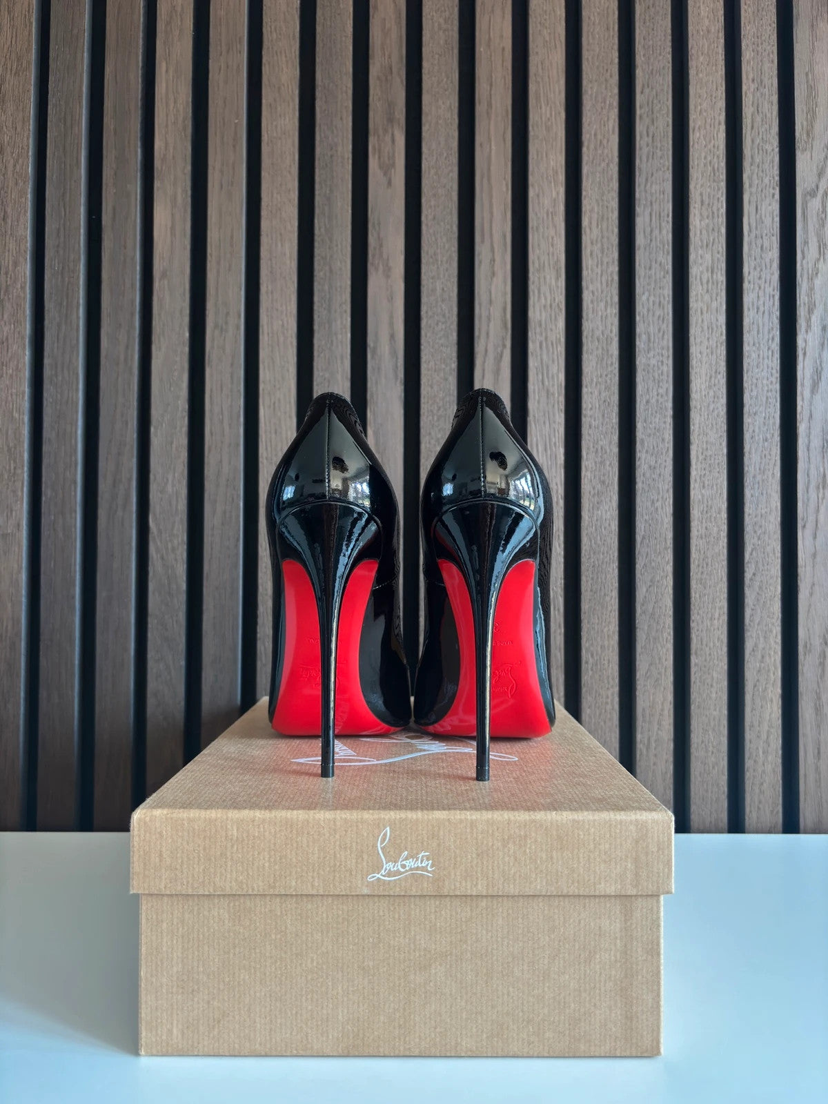 Christian Louboutin So Kate Black (image 3) Christian Louboutin So Kate 120 Black Patent Leather Heels - detail view
