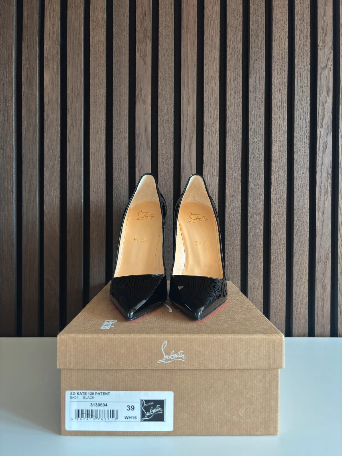 Christian Louboutin So Kate Black (image 4) Christian Louboutin So Kate 120 Black Patent Leather Heels - red sole detail