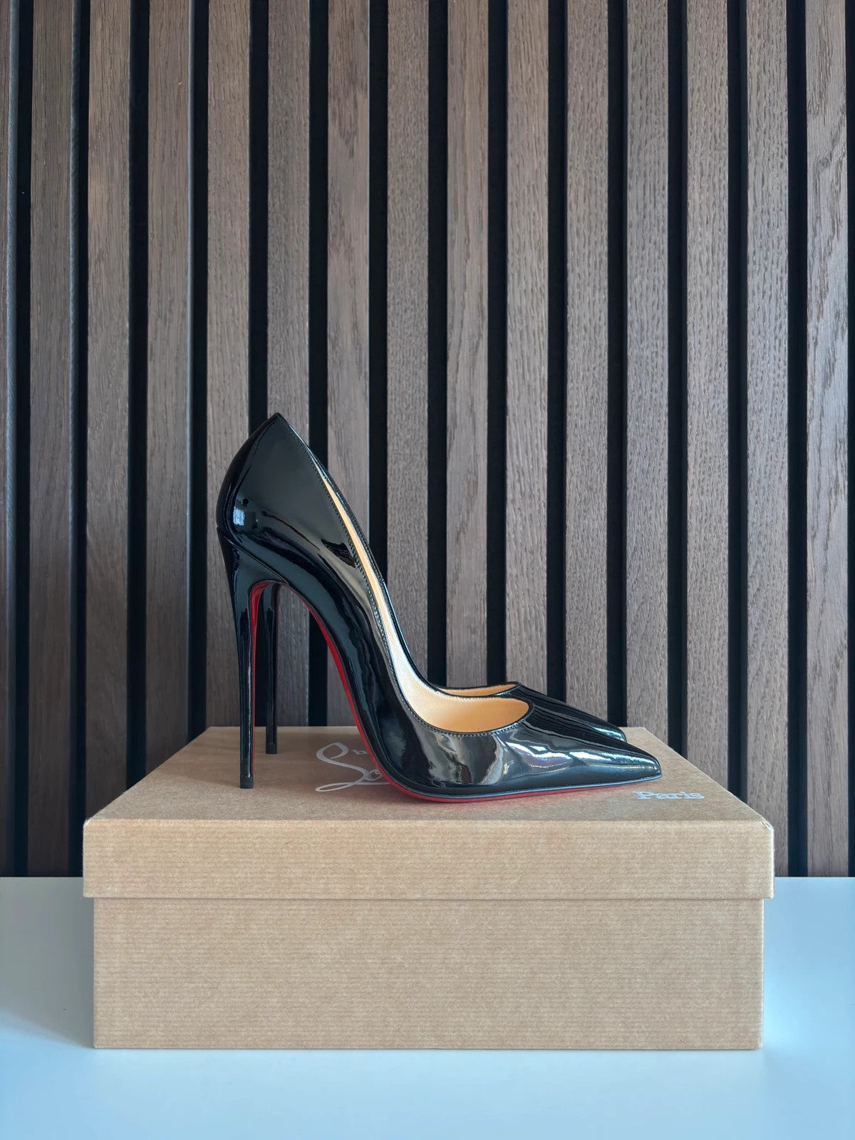 Christian Louboutin So Kate Black (image 5) Christian Louboutin So Kate 120 Black Patent Leather Heels - heel and construction